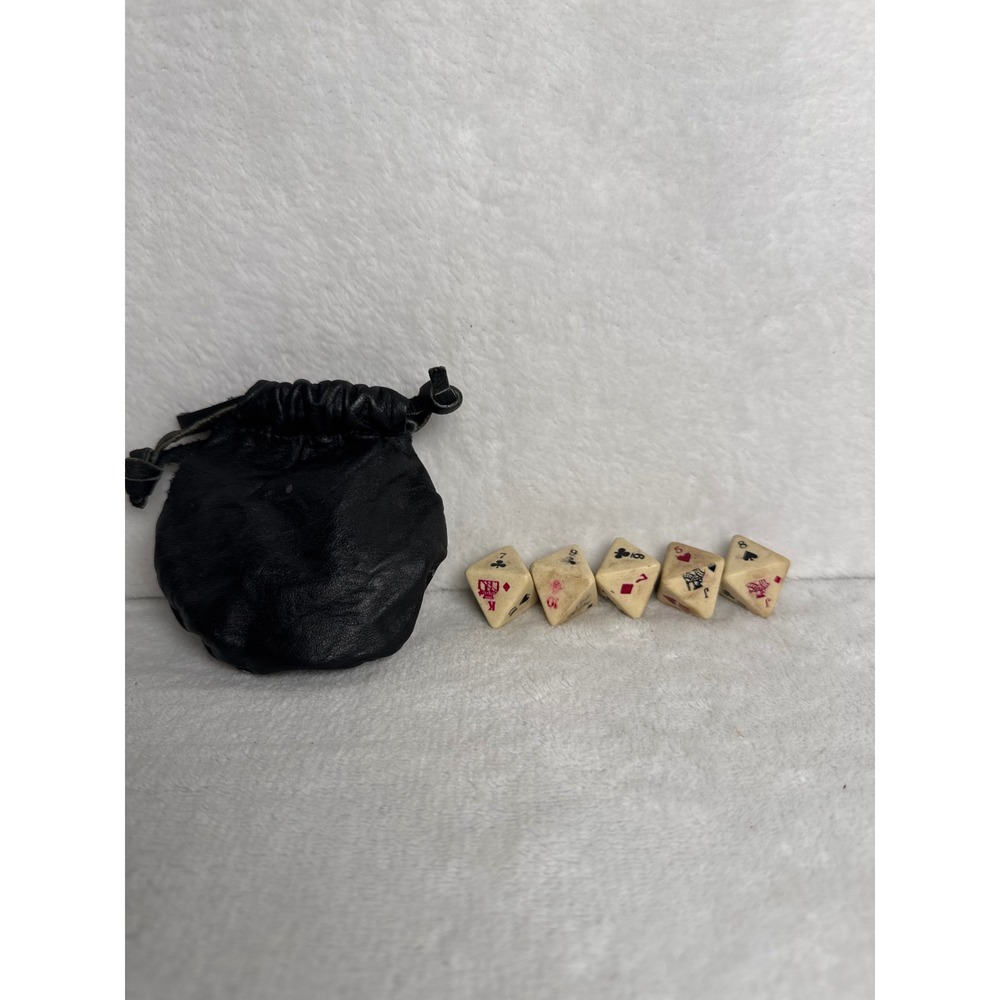 VINTAGE Poker Dice Set Unisex OS Cream Fair
